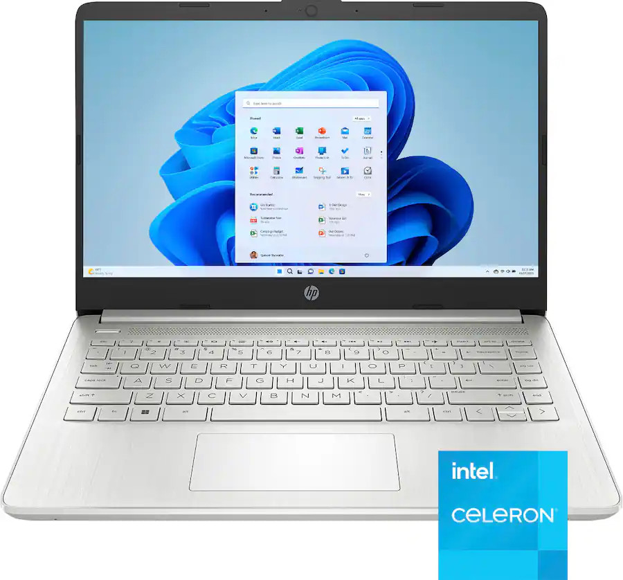 HP 14″ HD DISPLAY LAPTOP DQ0760DX, NATURAL SILVER *DISTRESSED PKG