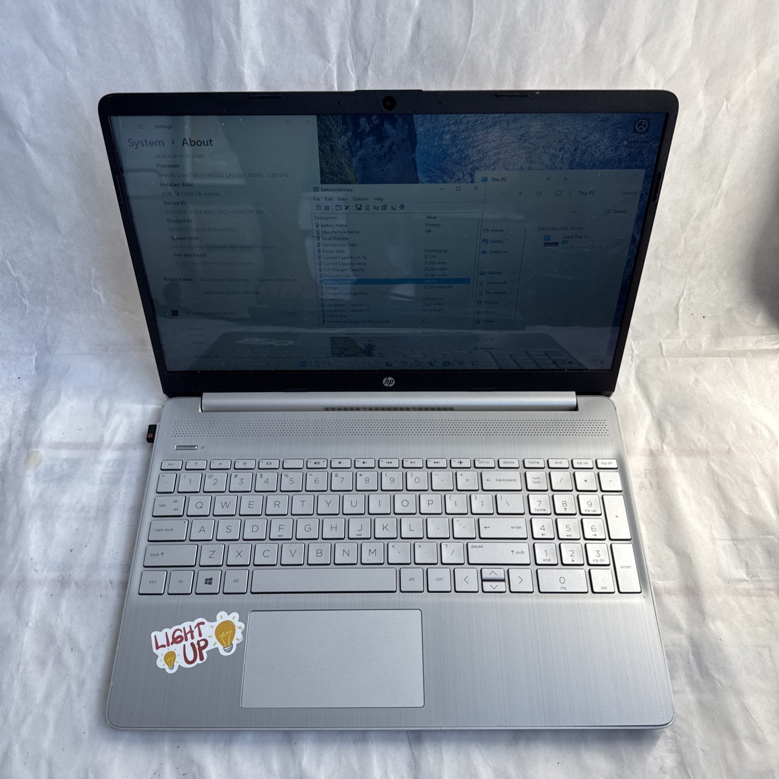 HP 15-dy1xxx Laptop TOUCH i3-1005G1 @1.20GHz 4GB RAM 256GB SSD W11H