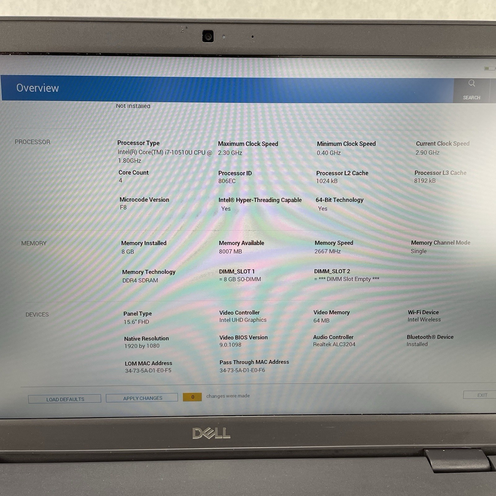 Dell Latitude 3510 15.6″ i7-10210U 1.60 GHz 8 GB RAM No SSD/OS/AC – Bad USB