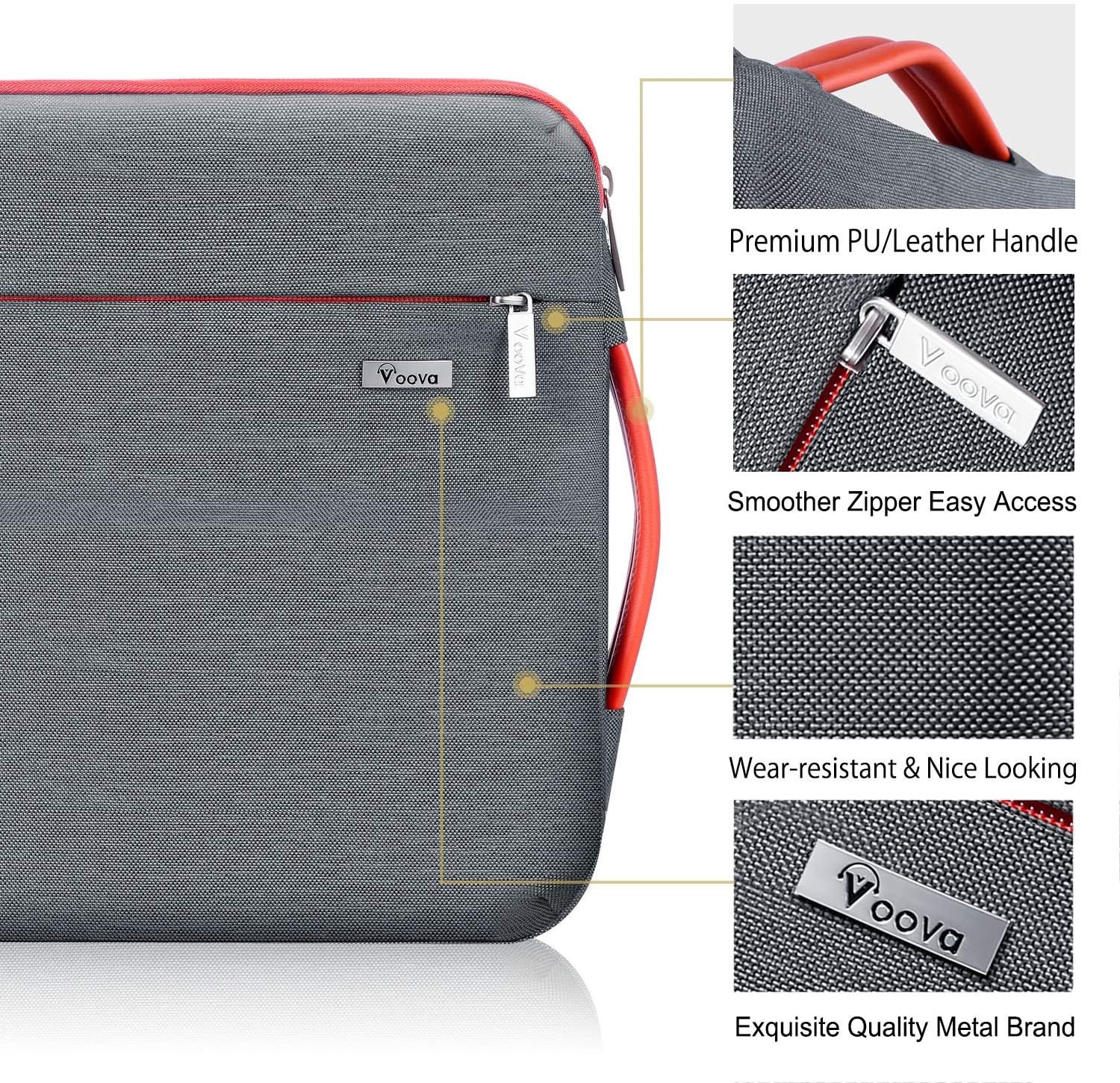 Laptop Sleeve Case 15.6 16 Inch with Handle for MacBook Pro M2/M3/M4 16, Grey