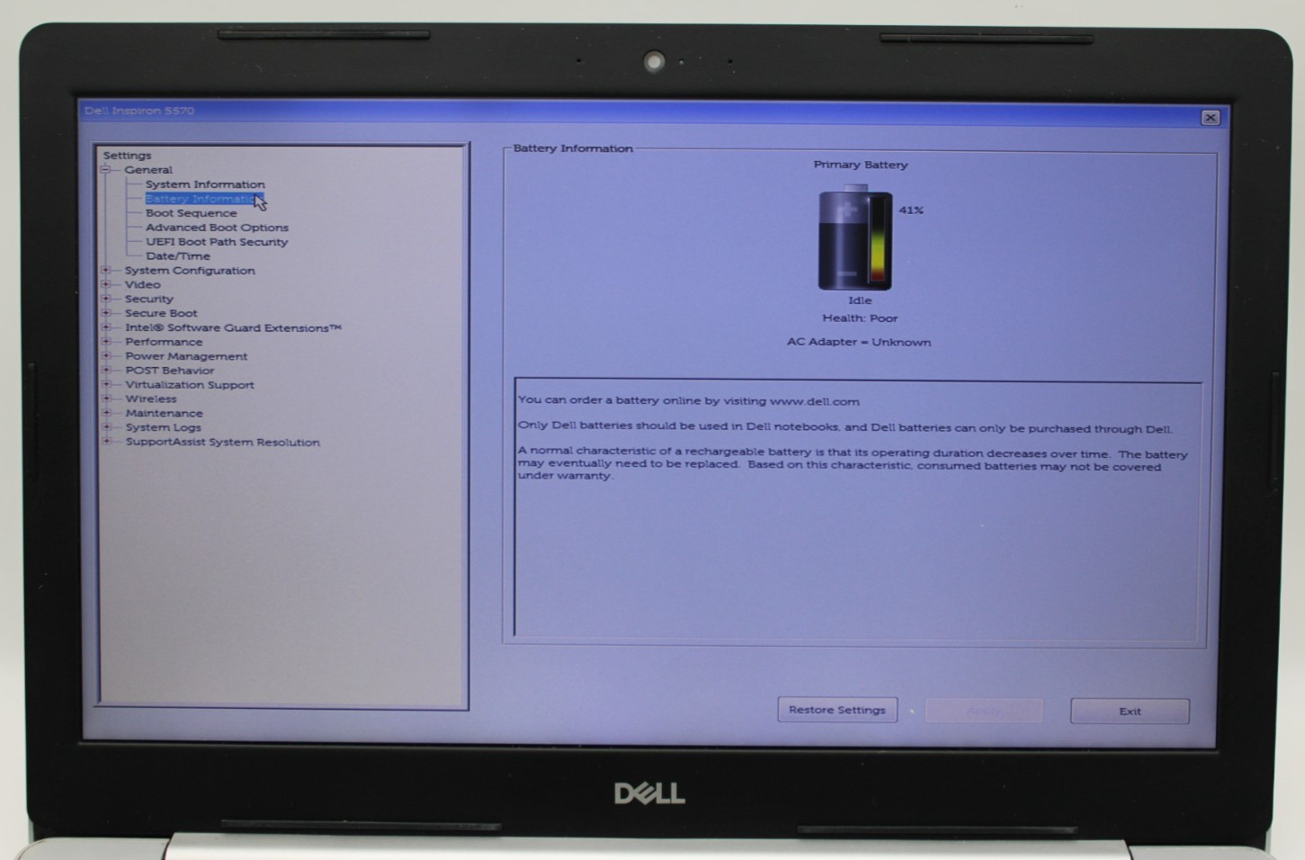 Dell Inspiron 5570 i5-8250U@1.6GHz 8GB DDR4 NO STORAGE/OS *USED TESTED*