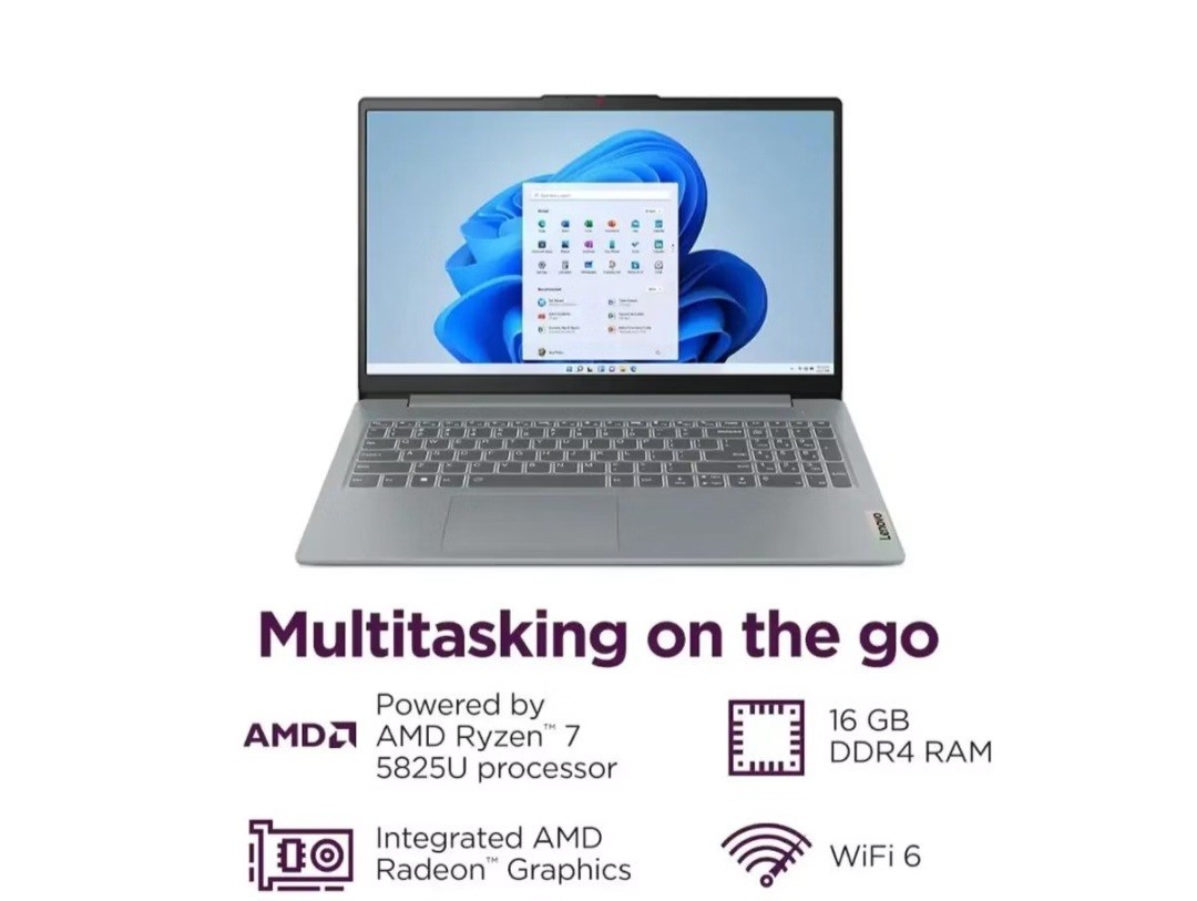 New Lenovo IdeaPad Slim 3 15.6″ Touchscreen FHD Ryzen 7 5825U/16GB/512GB Laptop
