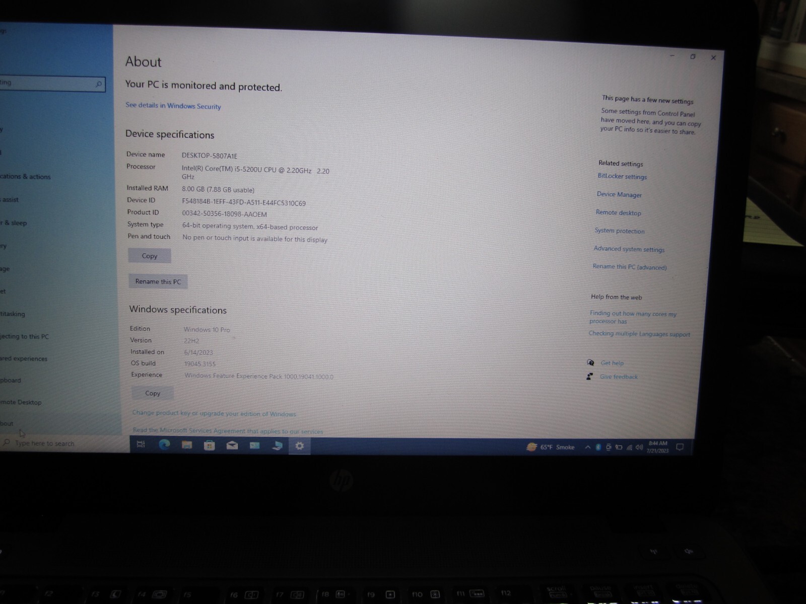 HP EliteBook 840 G2 Laptop Core i5 2.2 GHz 8GB RAM 256GB SSD Win 10 Pro