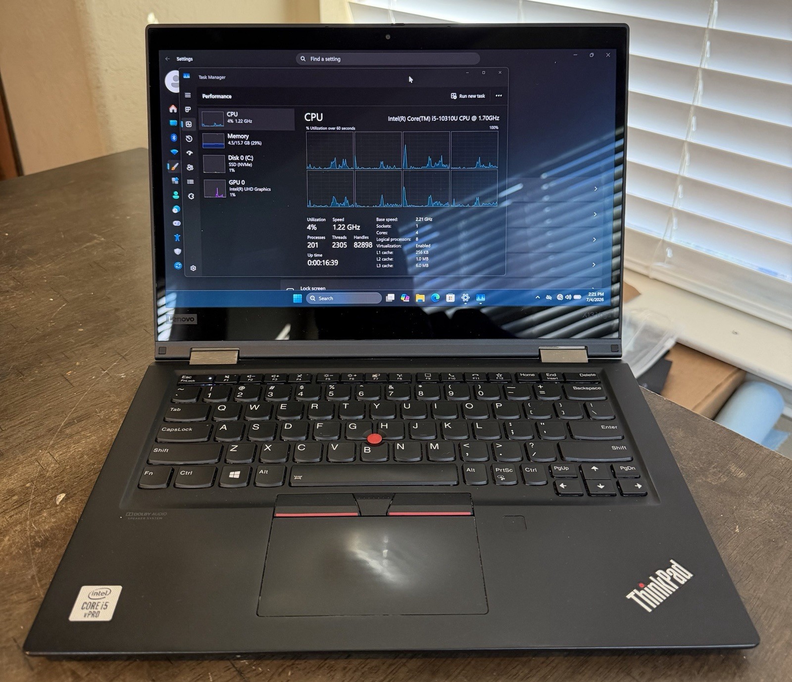 LENOVO THINKPAD X13 YOGA X1 1ST GEN CORE I5-10310U 16GB RAM 256GB 2 IN 1 13 IN