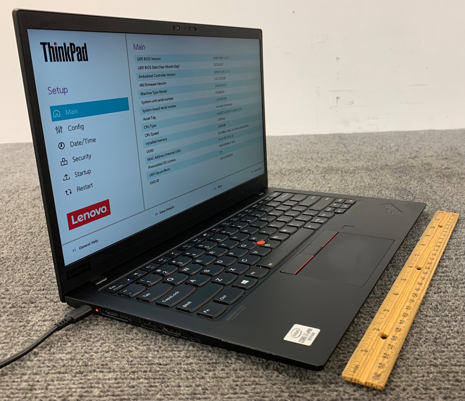 Lenovo ThinkPad X1 Carbon Gen 8 14″ i7-10610U 16GB RAM 256GB NVMe, Boots to BIOS