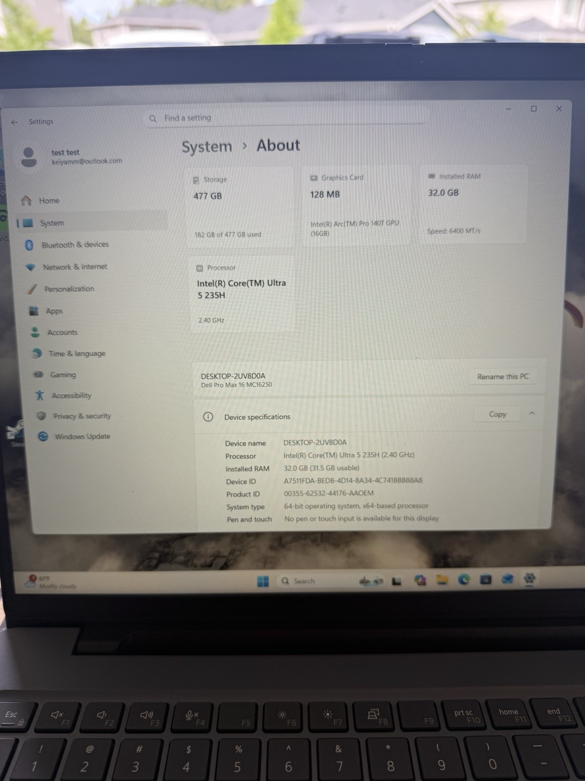 DELL PRO MAX 16 (MC16250) ULTRA 5-235H 32GB RAM 512GB SSD FHD+