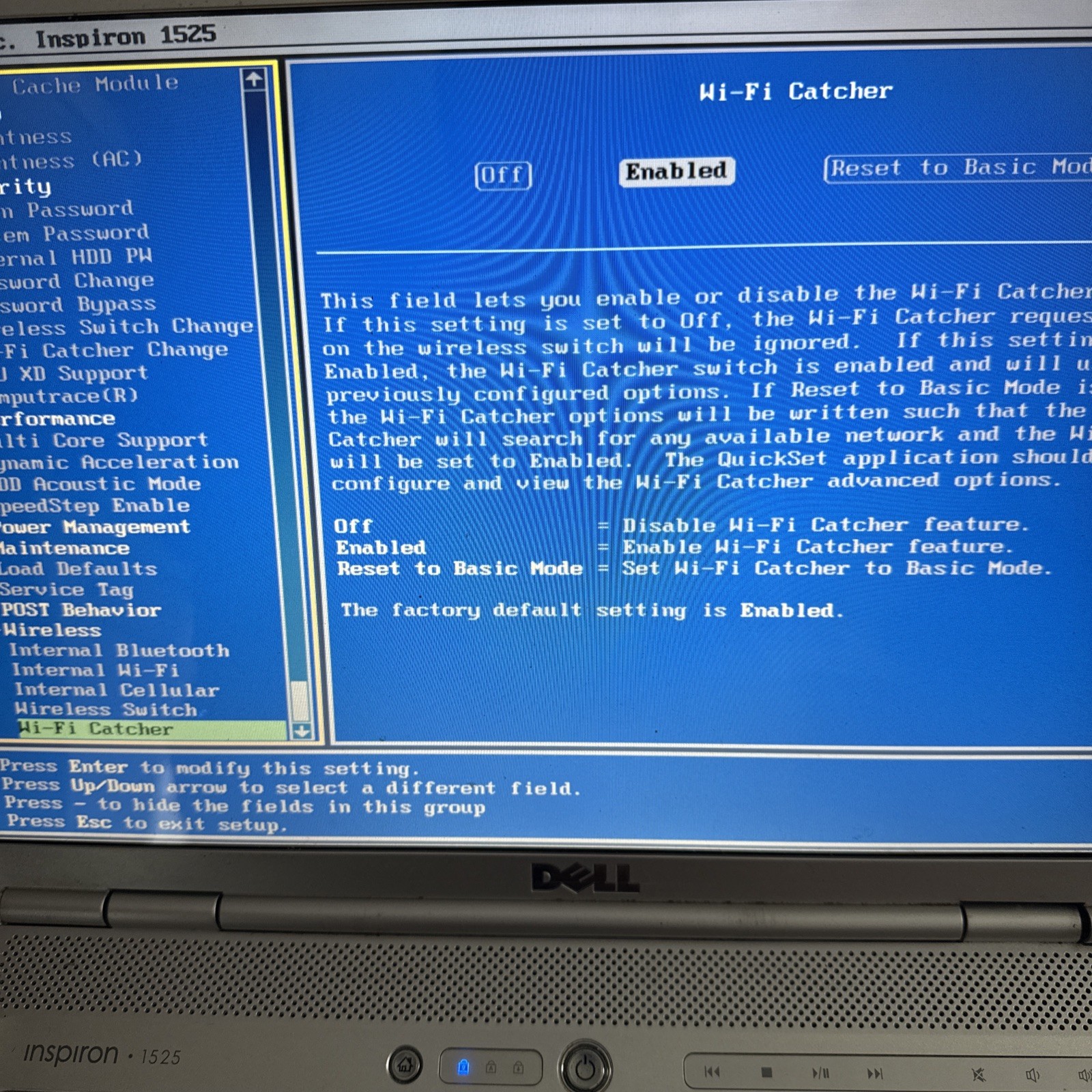 Dell Insprion 1525 intel Cpu 2.16ghz, 4gb ram, 120 HDD, Boot Bios, Batt, No OS
