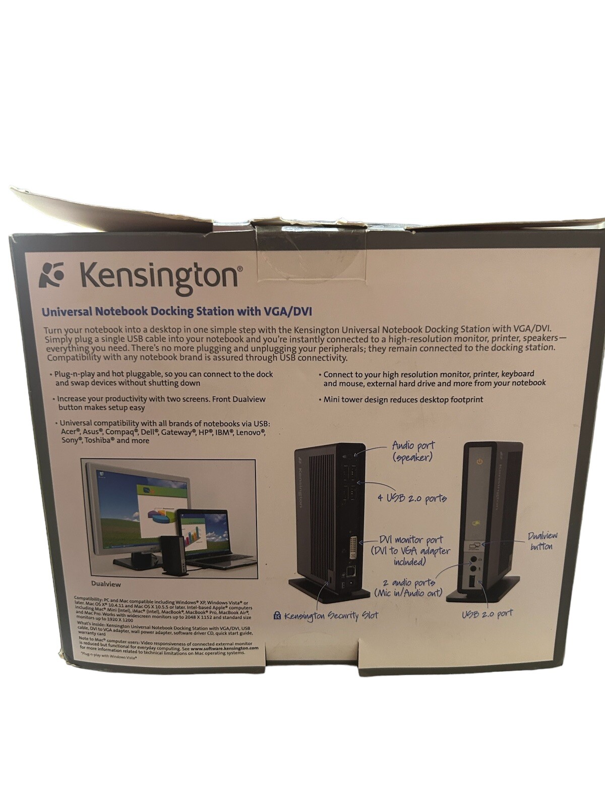 Kensington K33930US Universal Docking Station w/ VGA/DVI