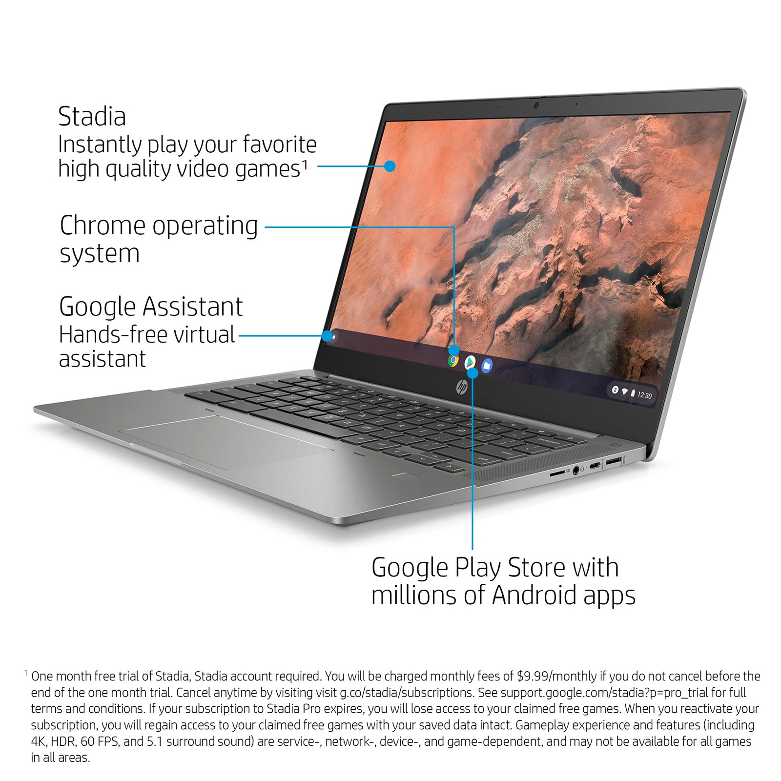 HP 14b-na Chromebook 14.0″ FHD AMD Ryzen 3 3250C 4GB 128GB Gray