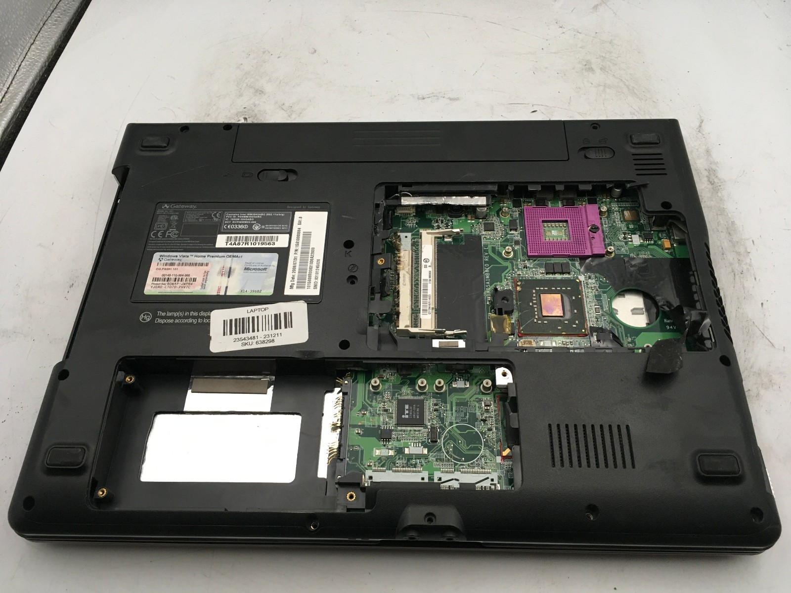 GATEWAY M SERIES SA1 – FOR PARTS/MISSING COMPONENTS – NO CPU – NO RAM – READ -BB