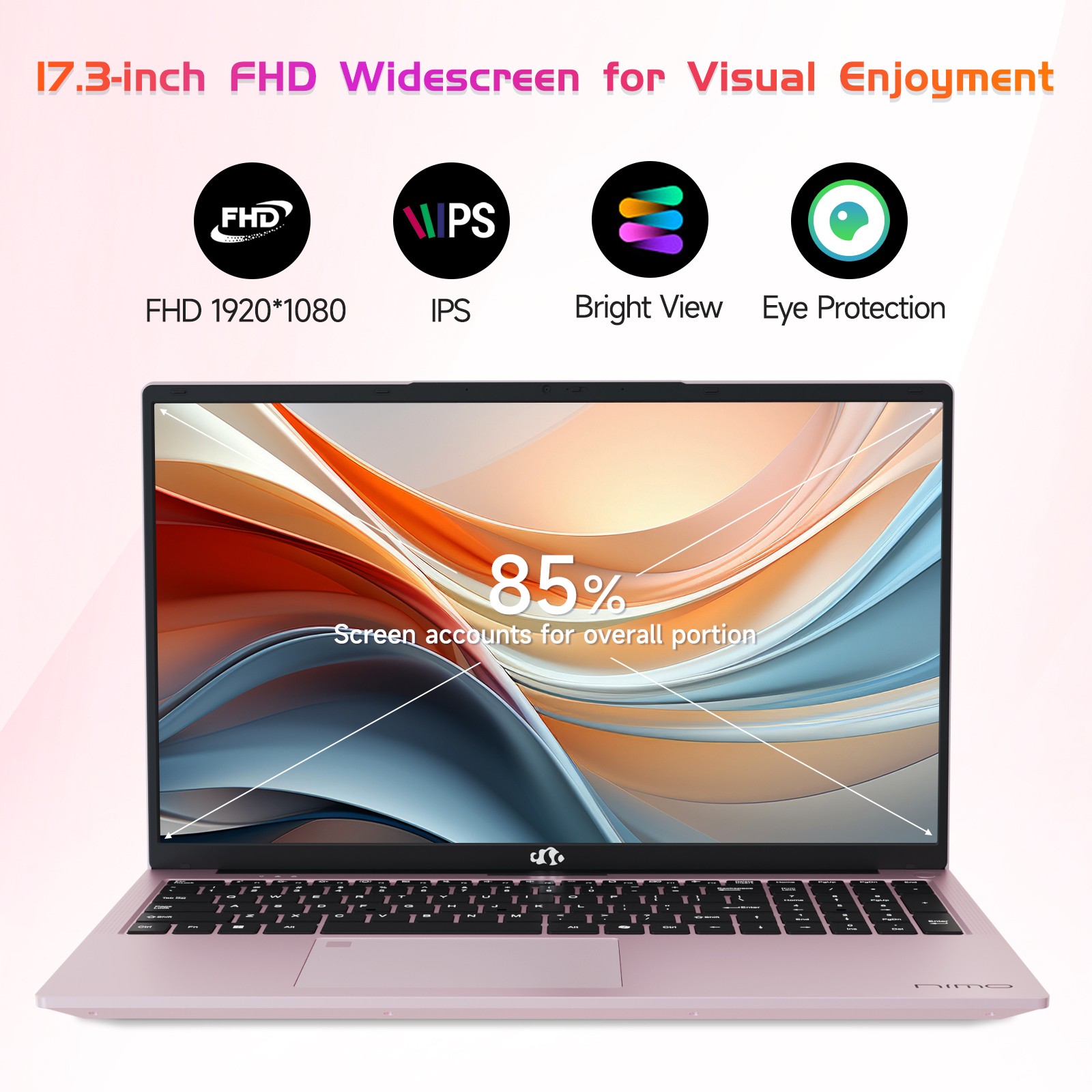 NIMO 17.3 Laptop Intel 6 Core i3-1215U 4.4GHz 32GB RAM 1TB SSD Windows 11 Wifi 6