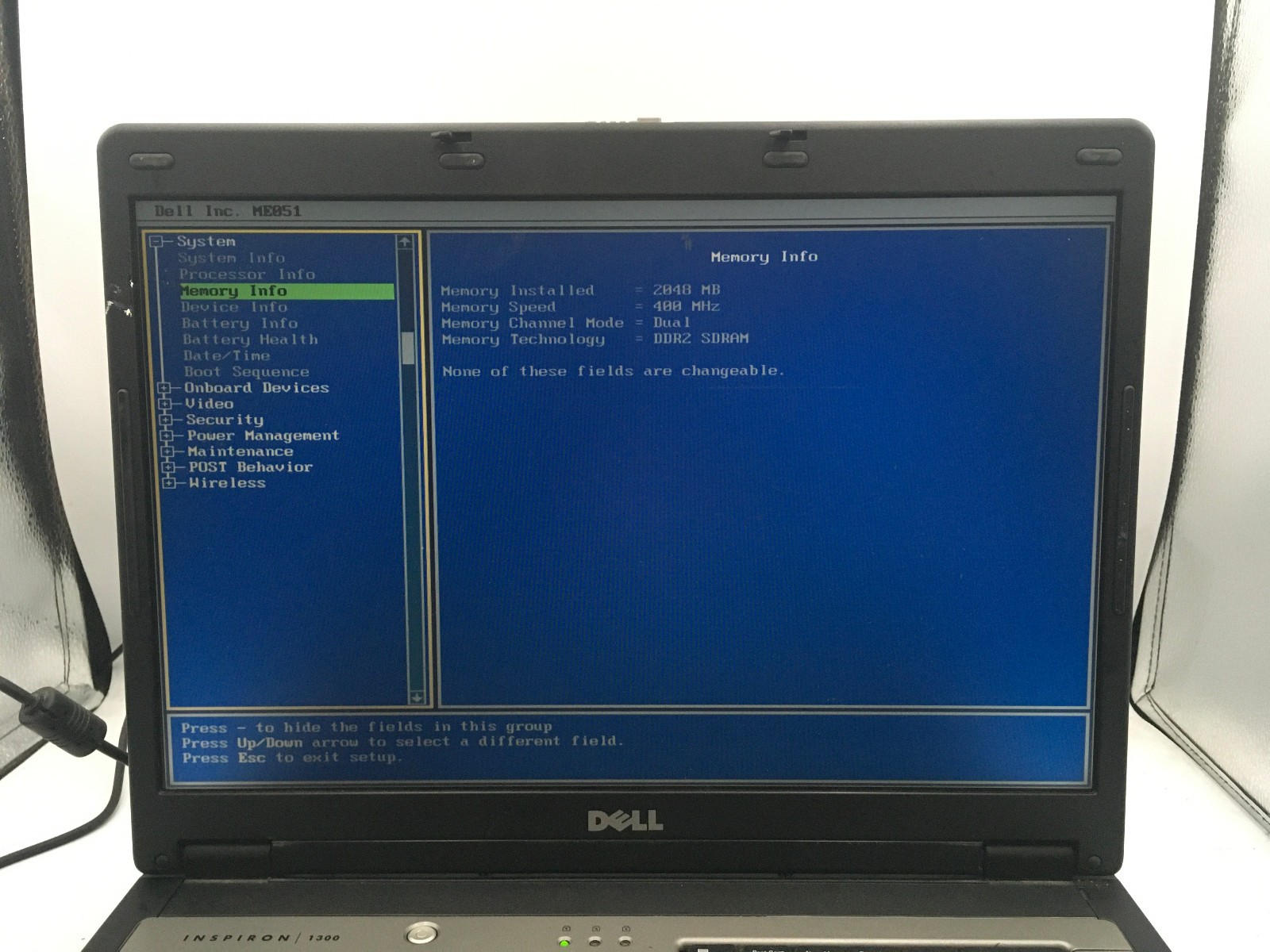 DELL INSPIRON 1300 – BOOTS TO BIOS – INTEL CELERON M – 2GB RAM – READ DESC – BB!