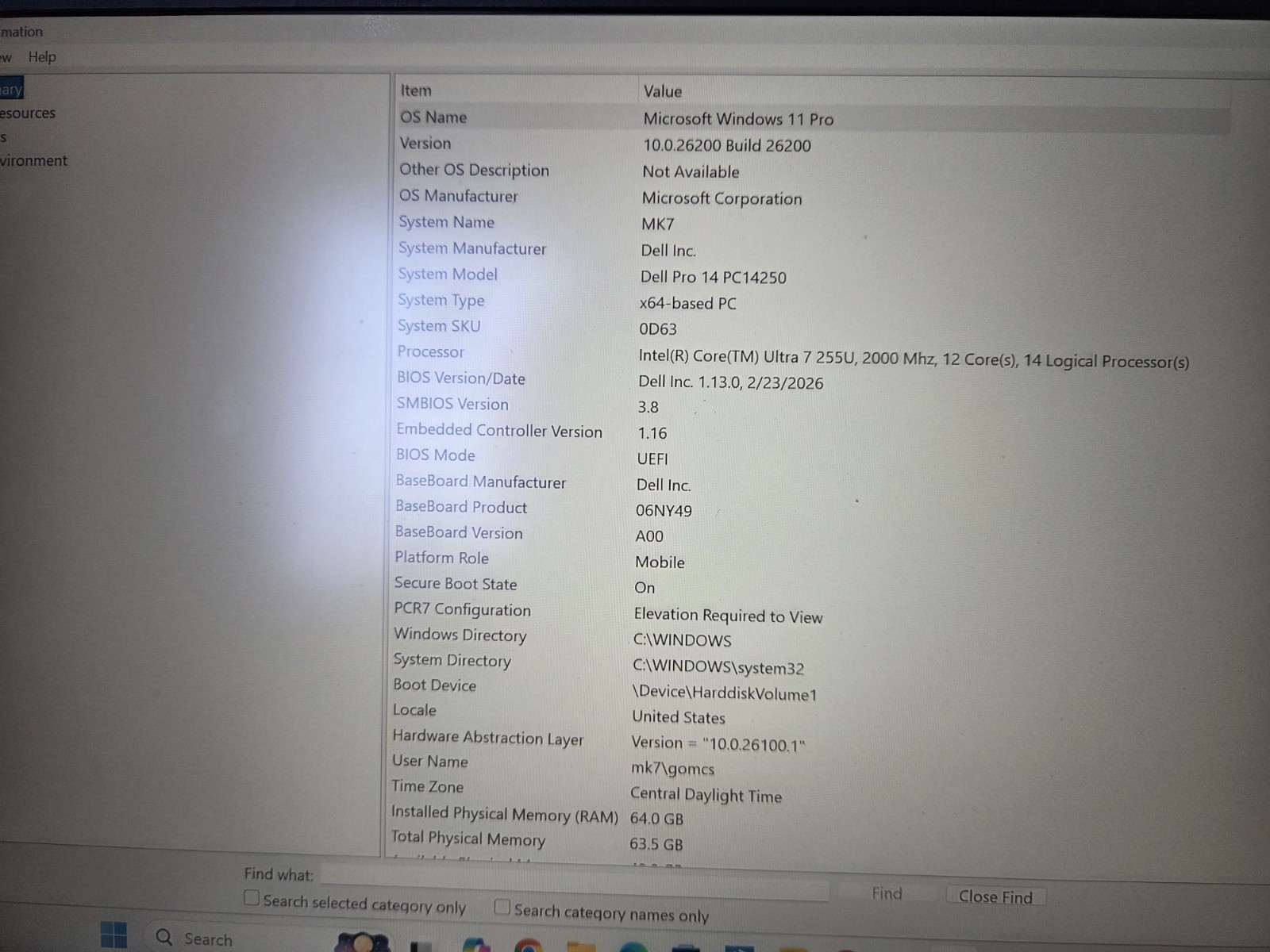 Dell Pro 14 PC14250 14″ FHD+,Core Ultra 7 250U, 63GB RAM, 1TB SSD ( USED )