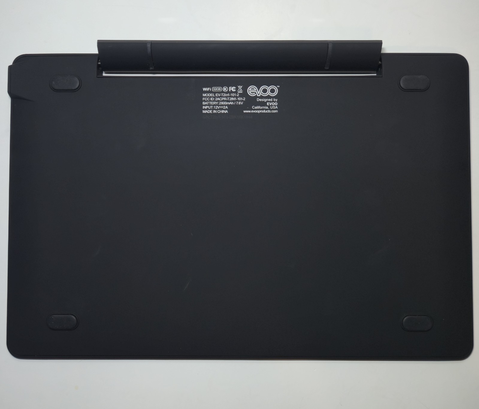 EVOO 10.1″ Tablet w/ Docking Keyboard, 32GB, Black, Dual Cameras, Needs Battery