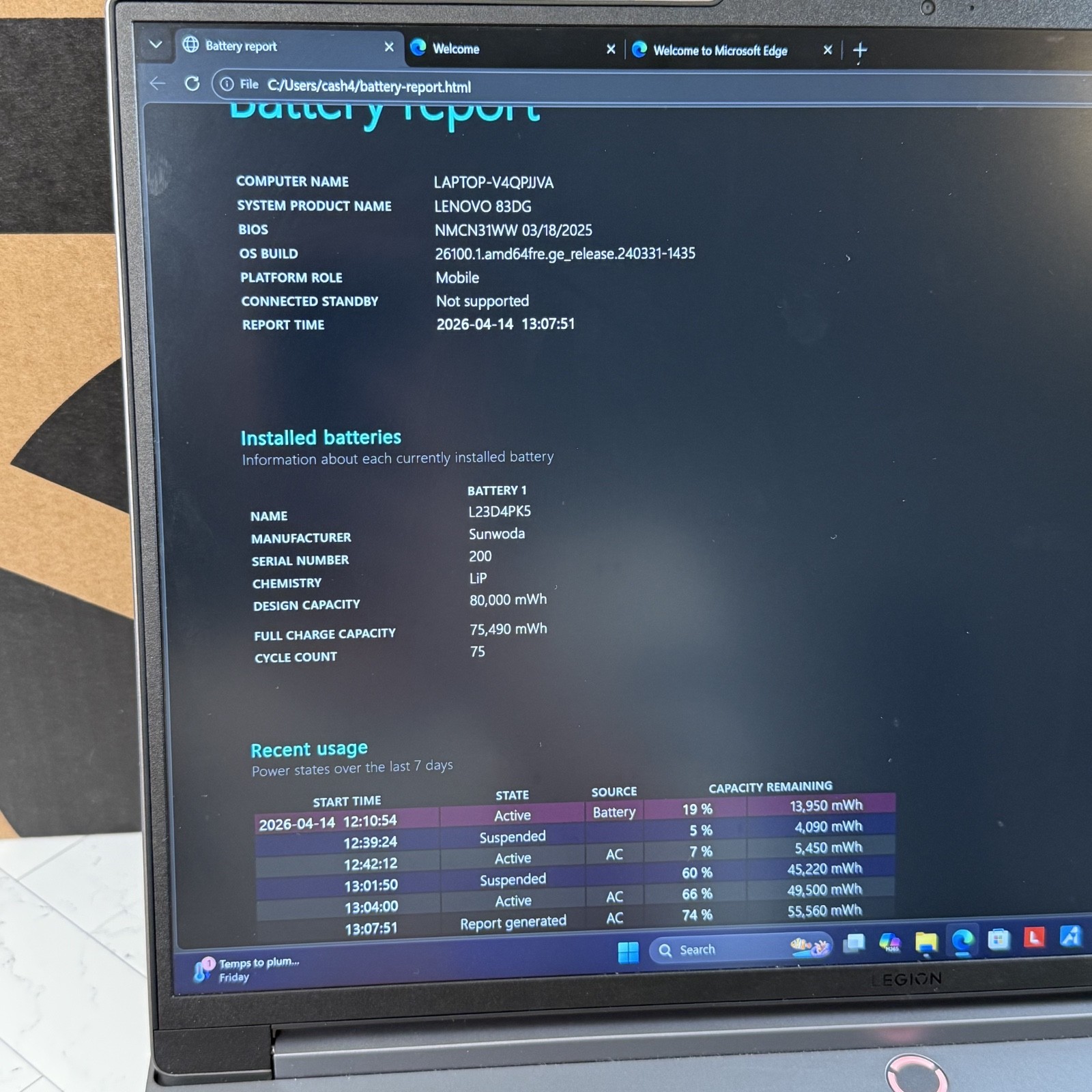 Lenovo Legion 5 16IRX9 16″ Laptop Intel i7-14700HX RTX 4070 32GB 1TB Win 11 Pro