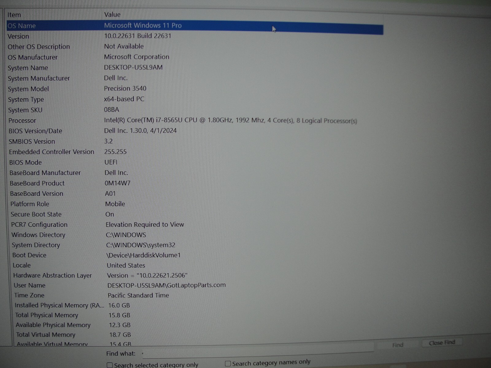 Dell Precision 15 3540 15.6” i7-8th Gen 1.8GHz 16GB 512GB SSD Original Charger
