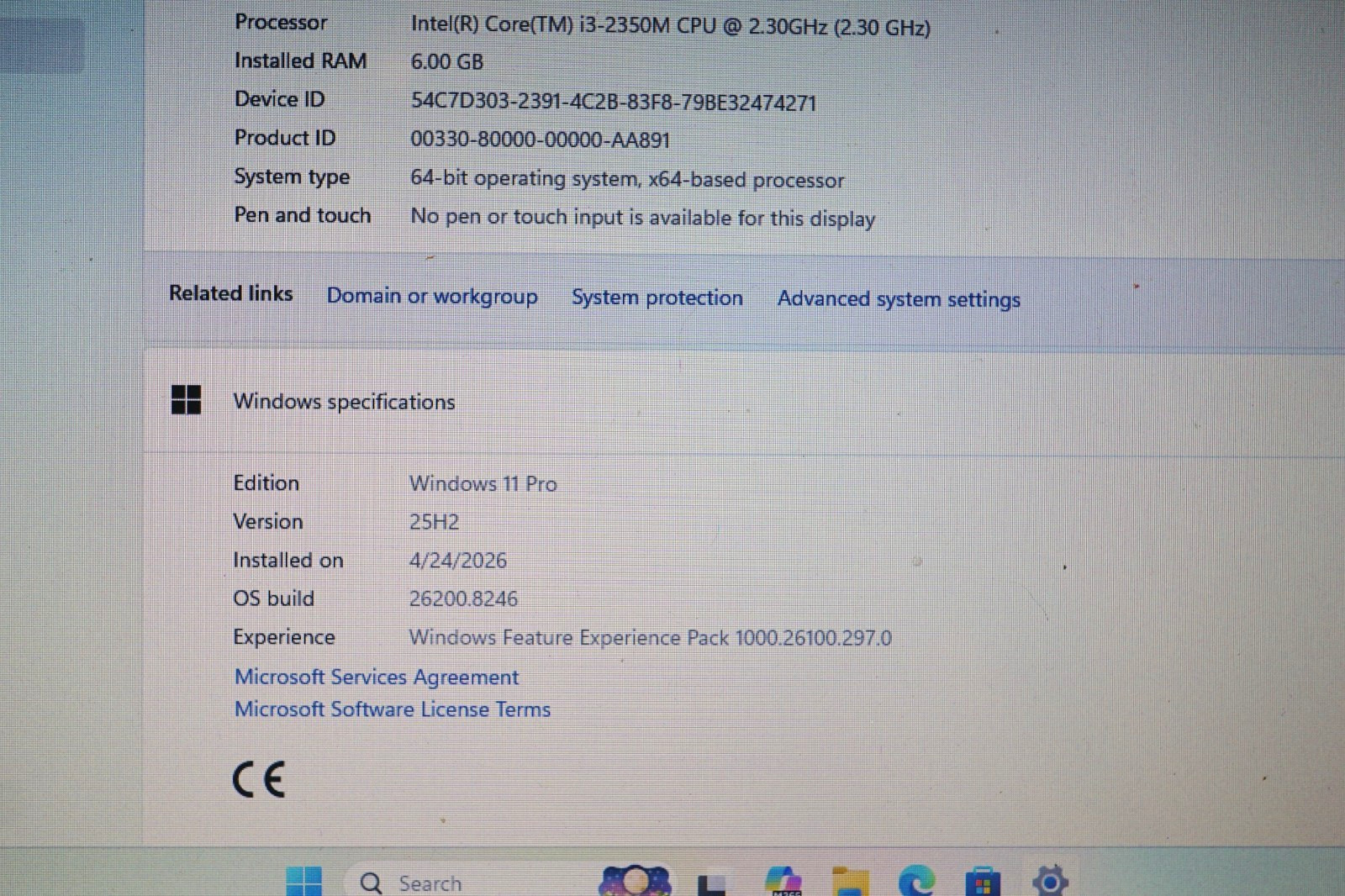 Active 25H2 WIN11 PRO Toshiba L755-S5112 Gen2 i3@ 2.30GHz,6GB RAM,120GB SSD
