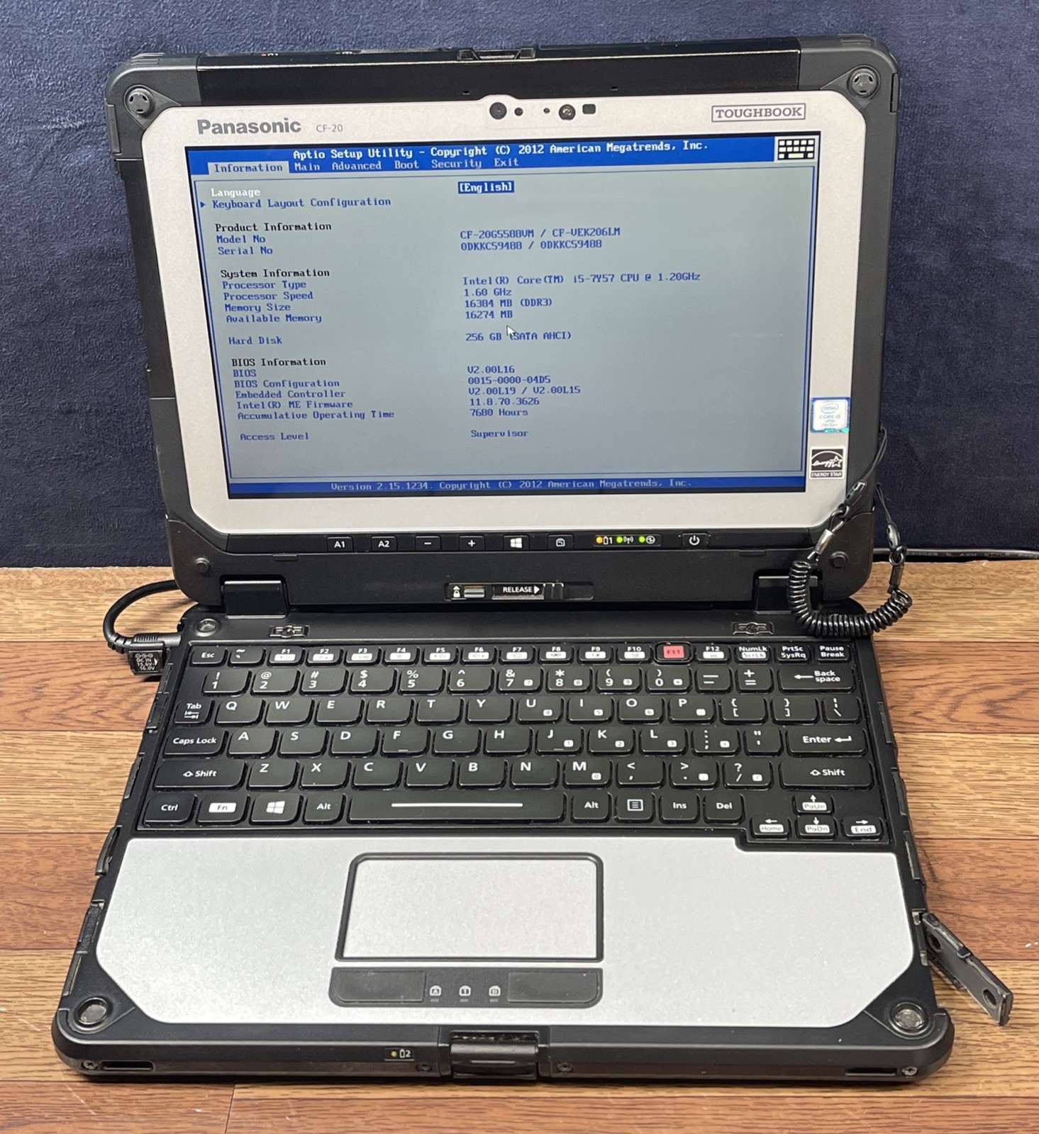 Panasonic Toughbook CF-20 Core i5-7Y57 3.30 GHz 16GB RAM 256GB SSD NO OS