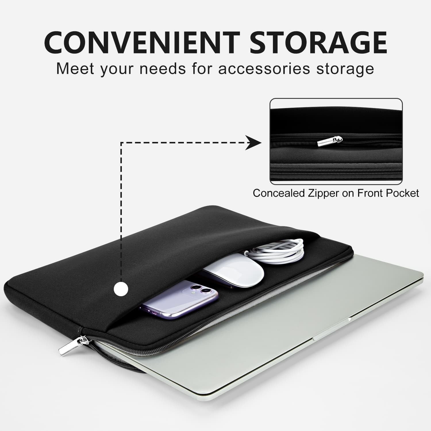Laptop Sleeve Case for 13 to 14 inches MacBook Air/Pro HP Lenovo Asus Black