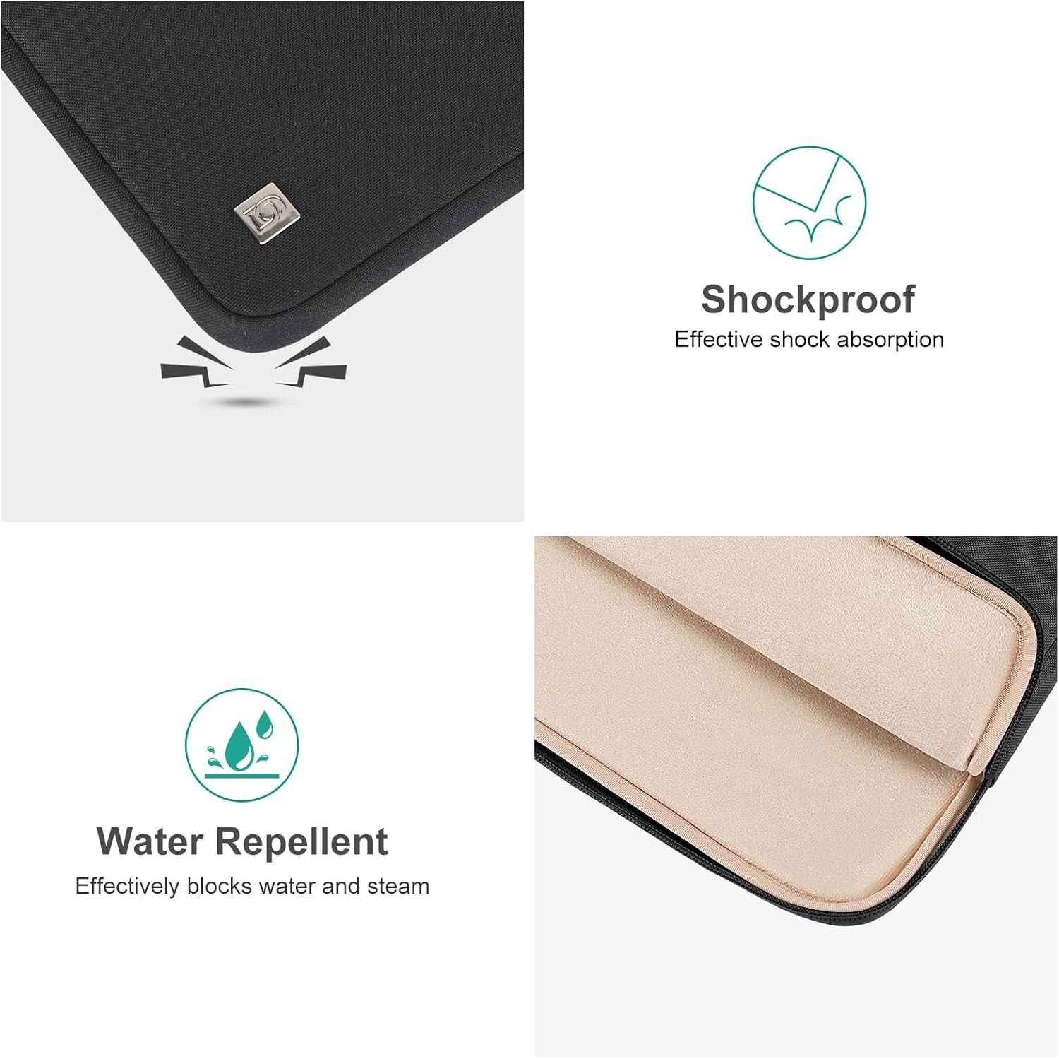 Laptop Case Sleeve Cover Bag for 13 inch MacBook Air M5(2026) M4 M3 M2 M1, Black