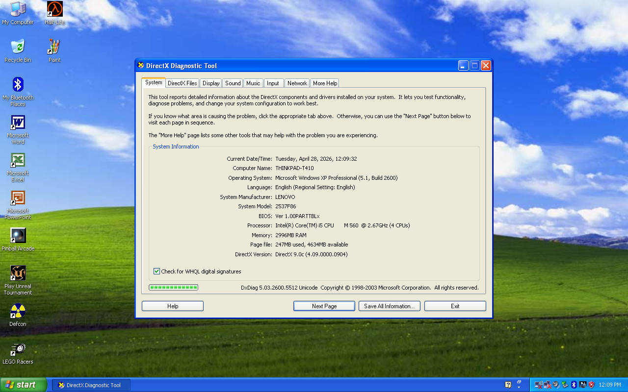Windows XP Laptop – Lenovo Thinkpad T410 – Intel Core i5, 4GB RAM, 750GB HDD