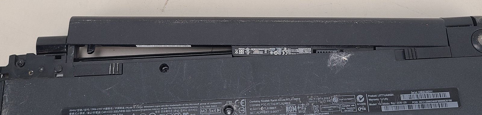 FOR PARTS HP 15 Notebook i3-5010U 6GB 750GB HDD BAD BATTERY/NO OS
