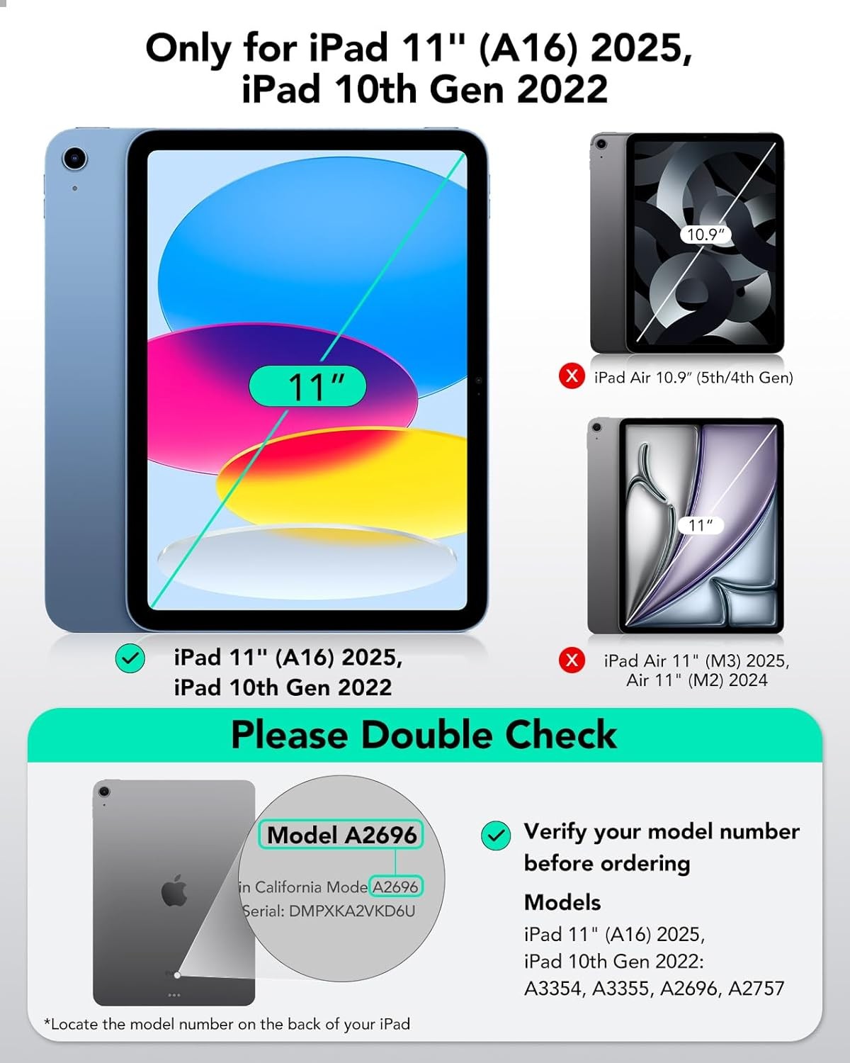 ESR 2 Pack Screen Protector for iPad A16 11th/10th Generation (11 Inch/10.9)