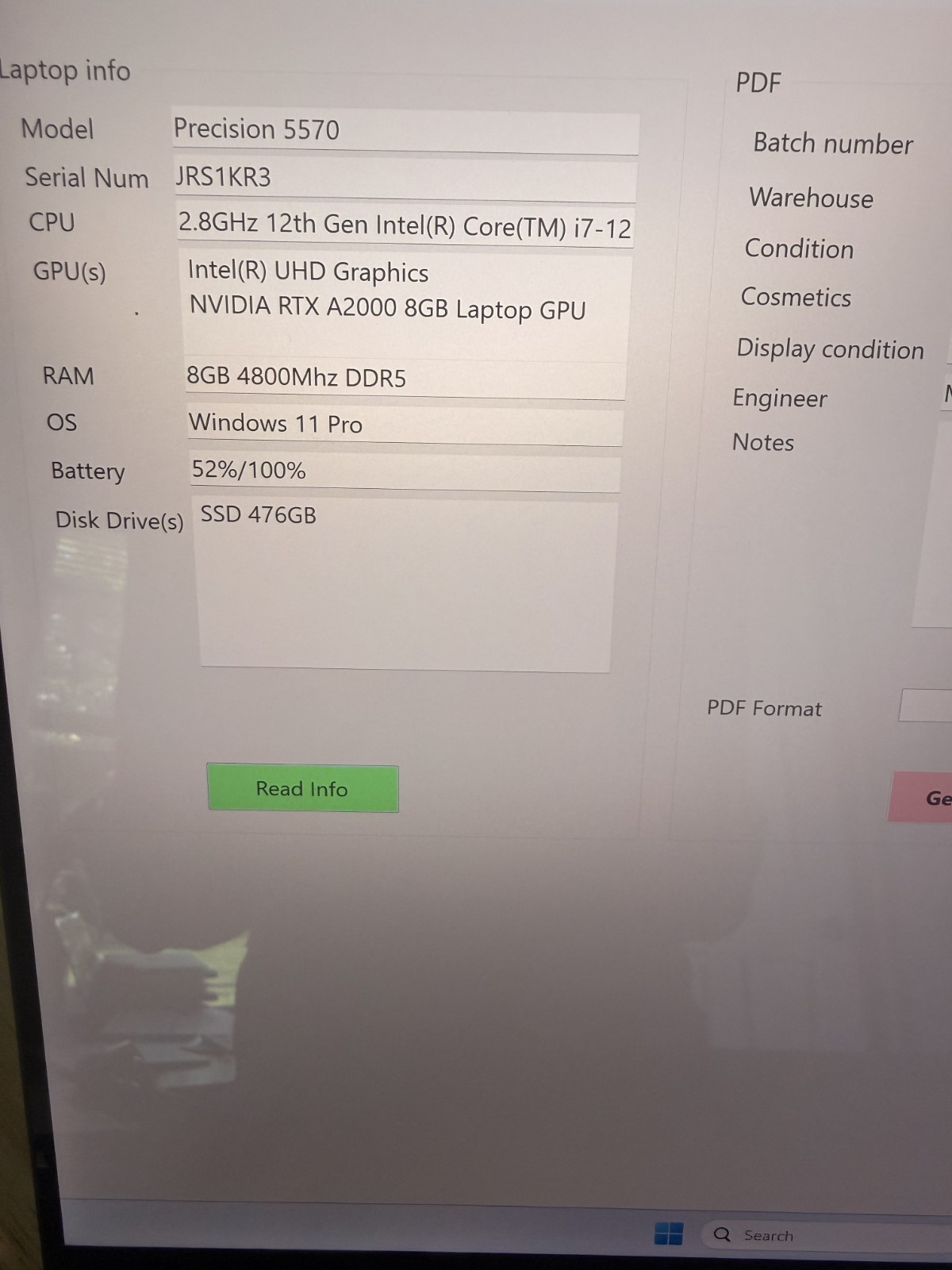 Dell Precision 5570 i7-12800H RTX A2000 8GB 8GB DDR5 512GB SSD Win11 Pro Gaming