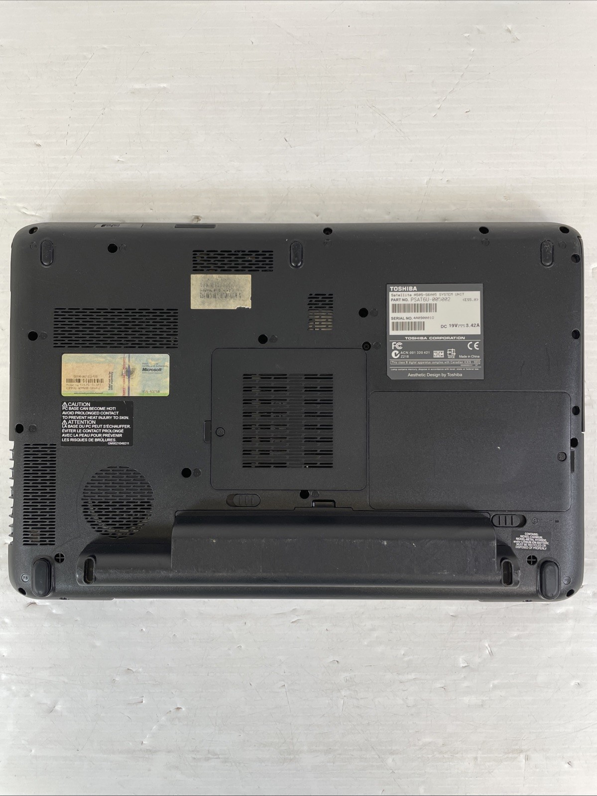 Toshiba Satellite A505-S6005 Intel Core i3-330M 2.13GHz 4GB RAM 500GB HDD Win10