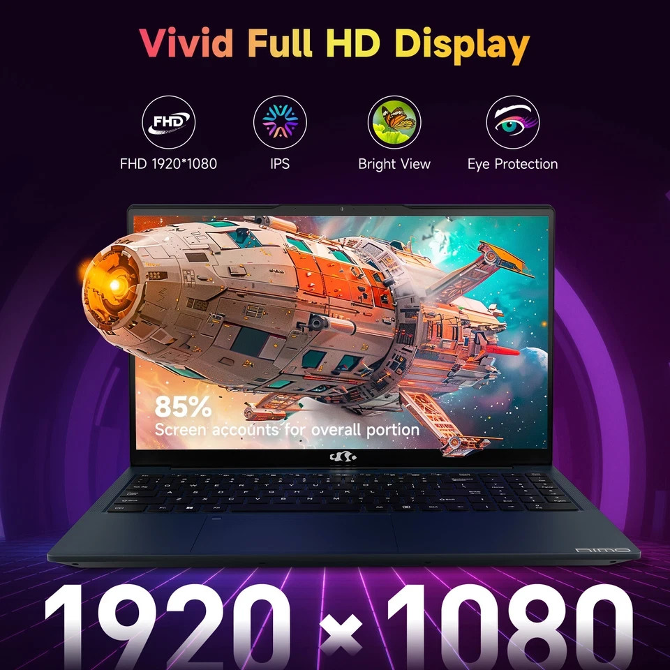 Nimo 15.6″ Intel Dale Blue 8GB 256GB Windows/Android/Linux/GoogleTV* Office*