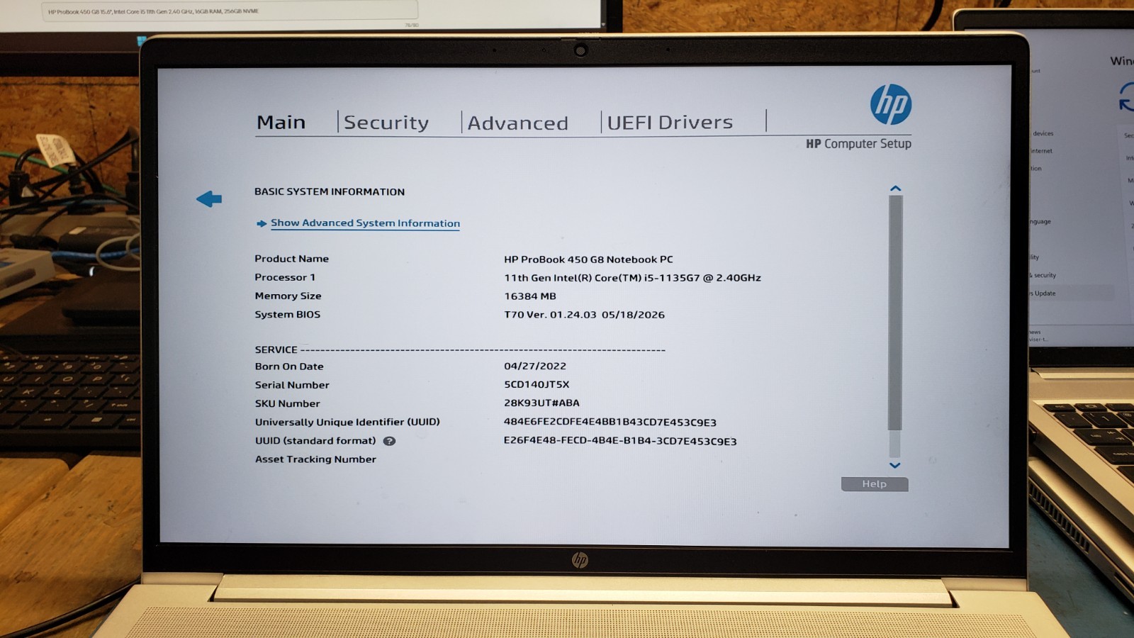 HP ProBook 450 G8 15.6″, Intel Core i5 11th Gen 2.40 GHz, 16GB RAM, 256GB NVME