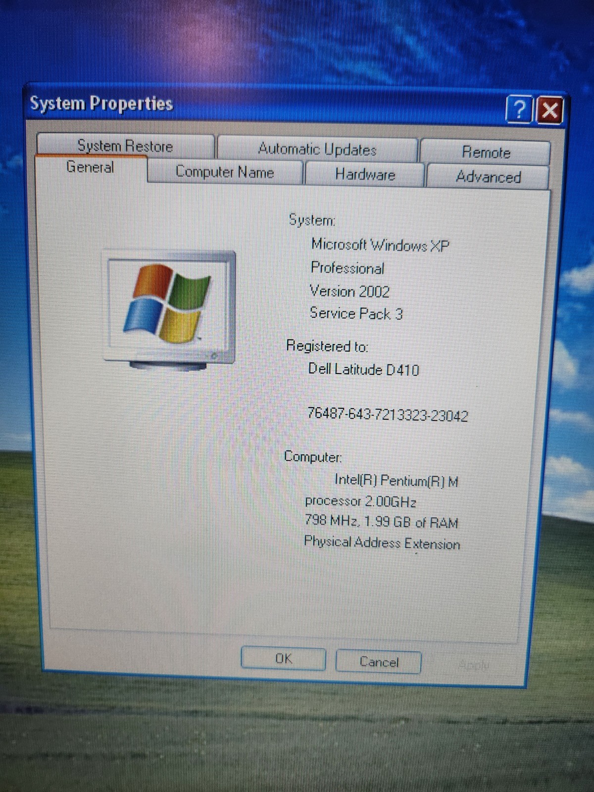 Dell Latitude D410 Pentium M Windows XP 128GB SSD Working Dock AC Wifi 2GB Ram