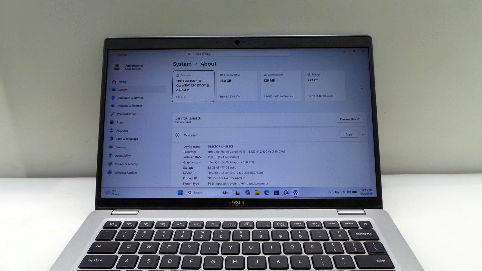 Dell Latitude 5420 | 14″ | i5-1135G7 2.40GHz | 16GB RAM 512GB NVMe | WIN 11 PRO