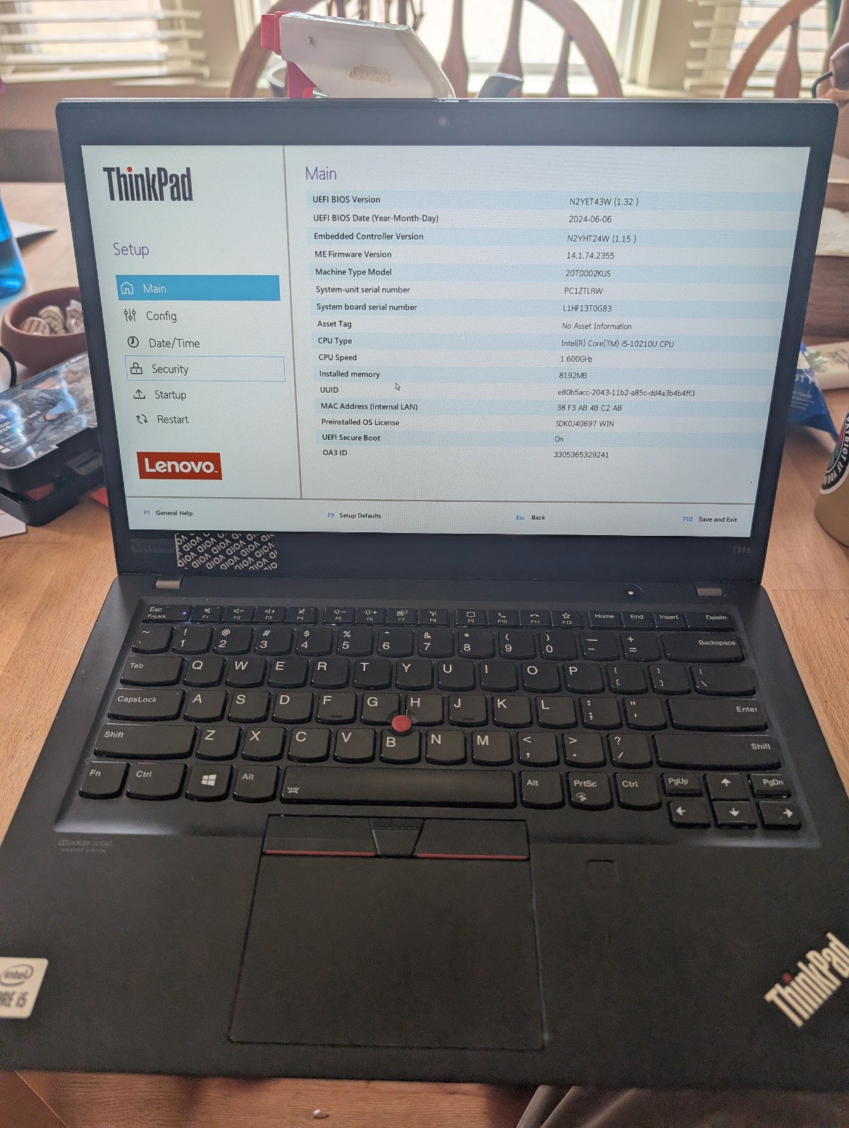 Lenovo ThinkPad T14s Gen 1 14”FHD Intel Core i5-10210U 1.6GHz 8GB RAM 512GB SSD
