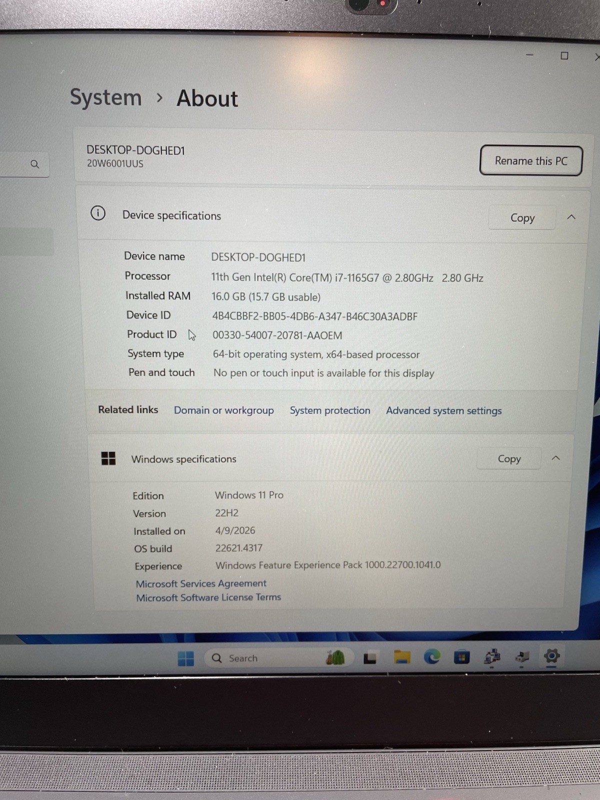 Lenovo ThinkPad P15s Gen 2 i7-1165G7 16GB RAM 512GB SSD Quadro T500 Win11Pro