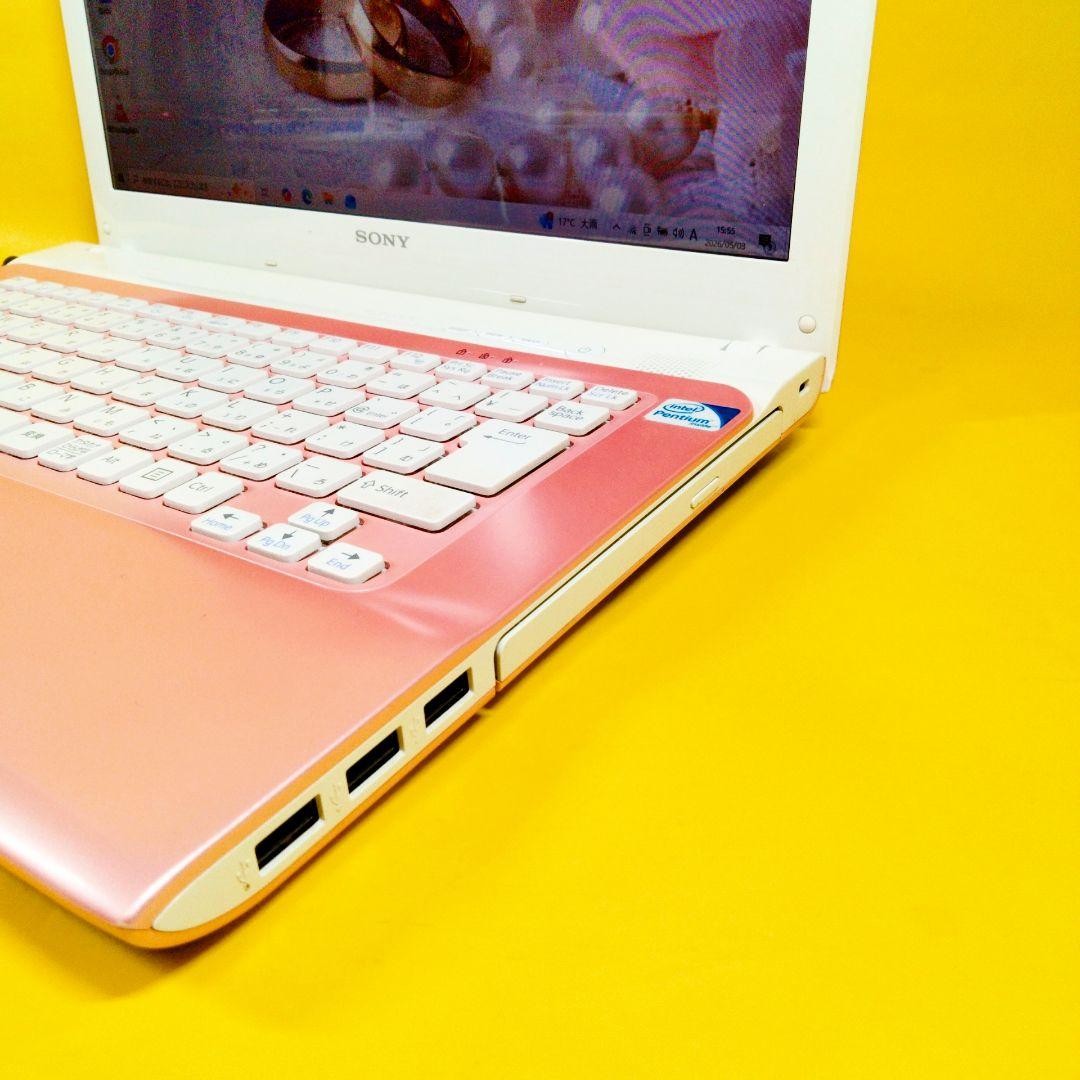 Sony VAIO Pink 14 Inch Laptop Pentium 4GB RAM 750GB HDD DVD WiFi Windows 10