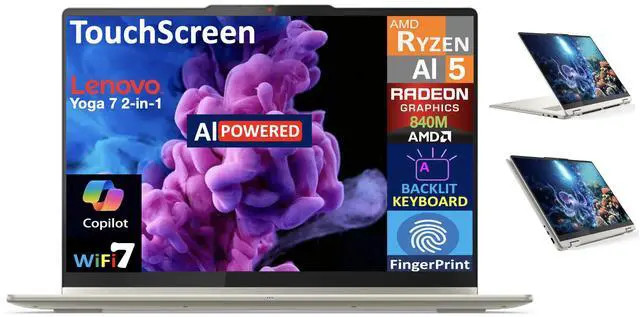 Lenovo Yoga AI 2-in-1 16.0 in Touch IPS WUXGA Display Ryzen AI 5 340 16GB RAM