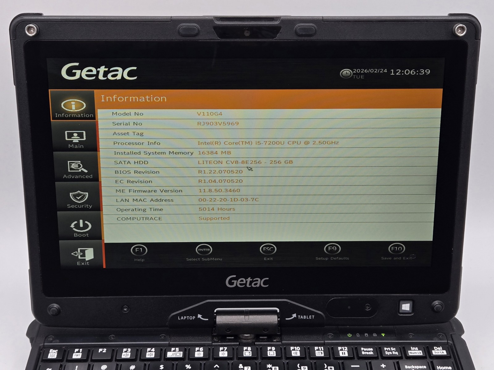 Getac V110G4 2-in-1 11″ HD Touch I5-7200U 256GB SSD 16GB W10 Pro Backlit *READ*