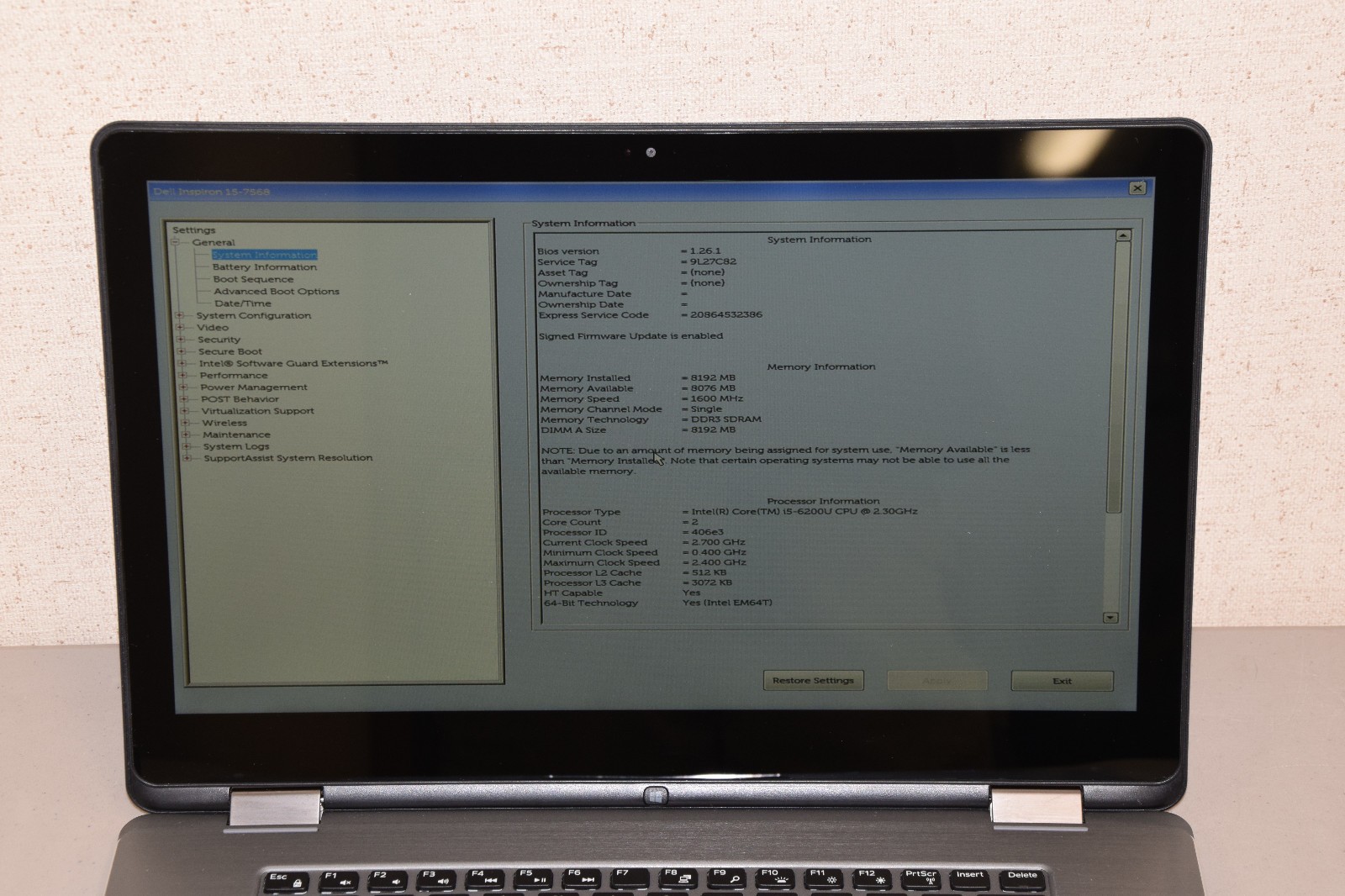 Dell Inspiron 15-7568 15.6″ Convertible Touchscreen i5-6200U 8GB DDR3 240GB SSD