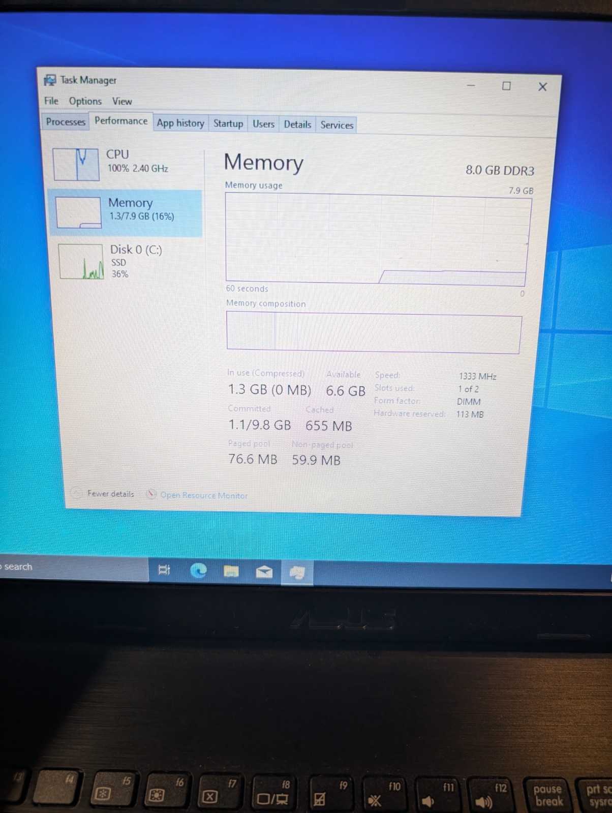 ASUS X551M Laptop – SSD 120GB – Intel Celeron CPU @ 2.16 GHz 8GM RAM Windows 10