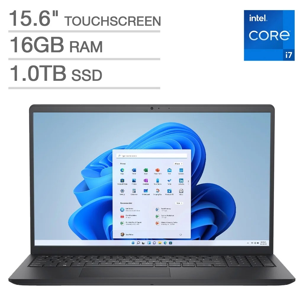 Dell 15.6″ Touch Backlit KB Laptop Intel 10 core i7 UpTo 64GB RAM 4TB Windows 11