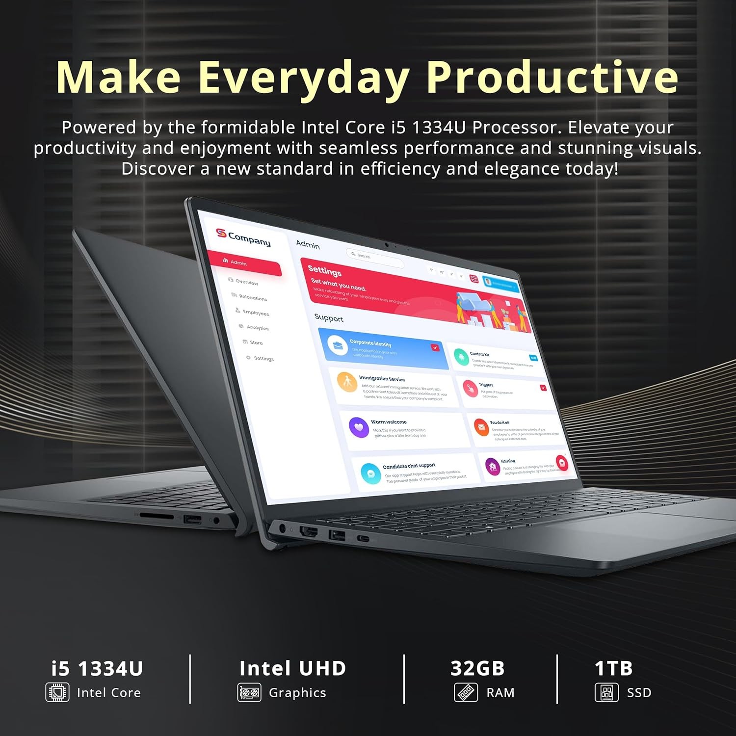 Dell Inspiron, 15.6″ FHD Touchscreen Laptop Computer Core i5-1334U 32GB RAM 1TB