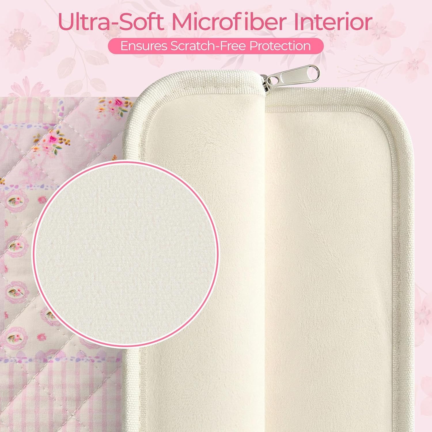 13-14 inch Cotton Quilted Laptop Sleeve for Women, Aesthetic Puffy Laptop Case