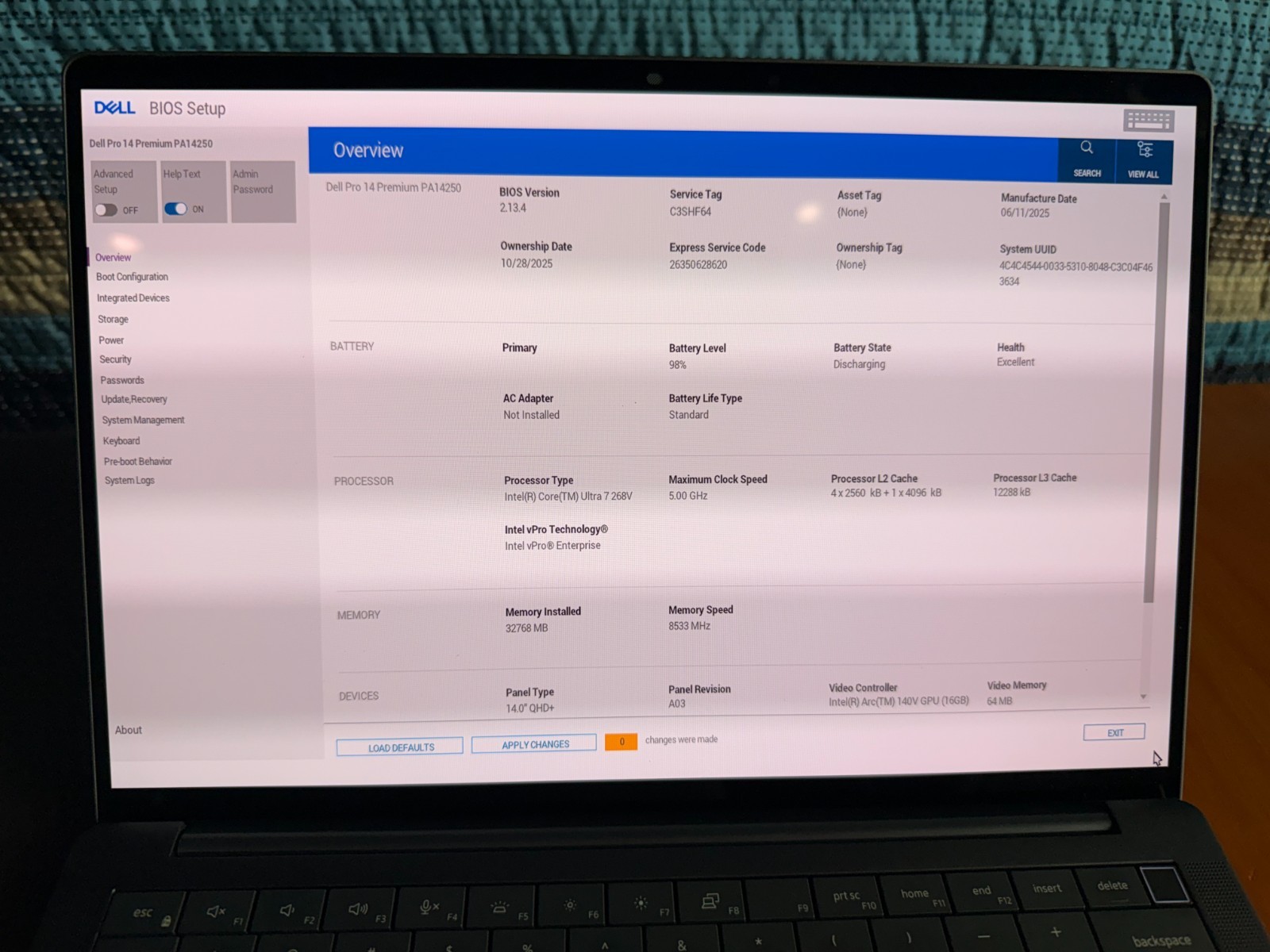 Dell Pro 14 Premium (PA14250) Ultra 7 268V 32GB 1TB QHD+ OLED Touch 5G LTE WWAN