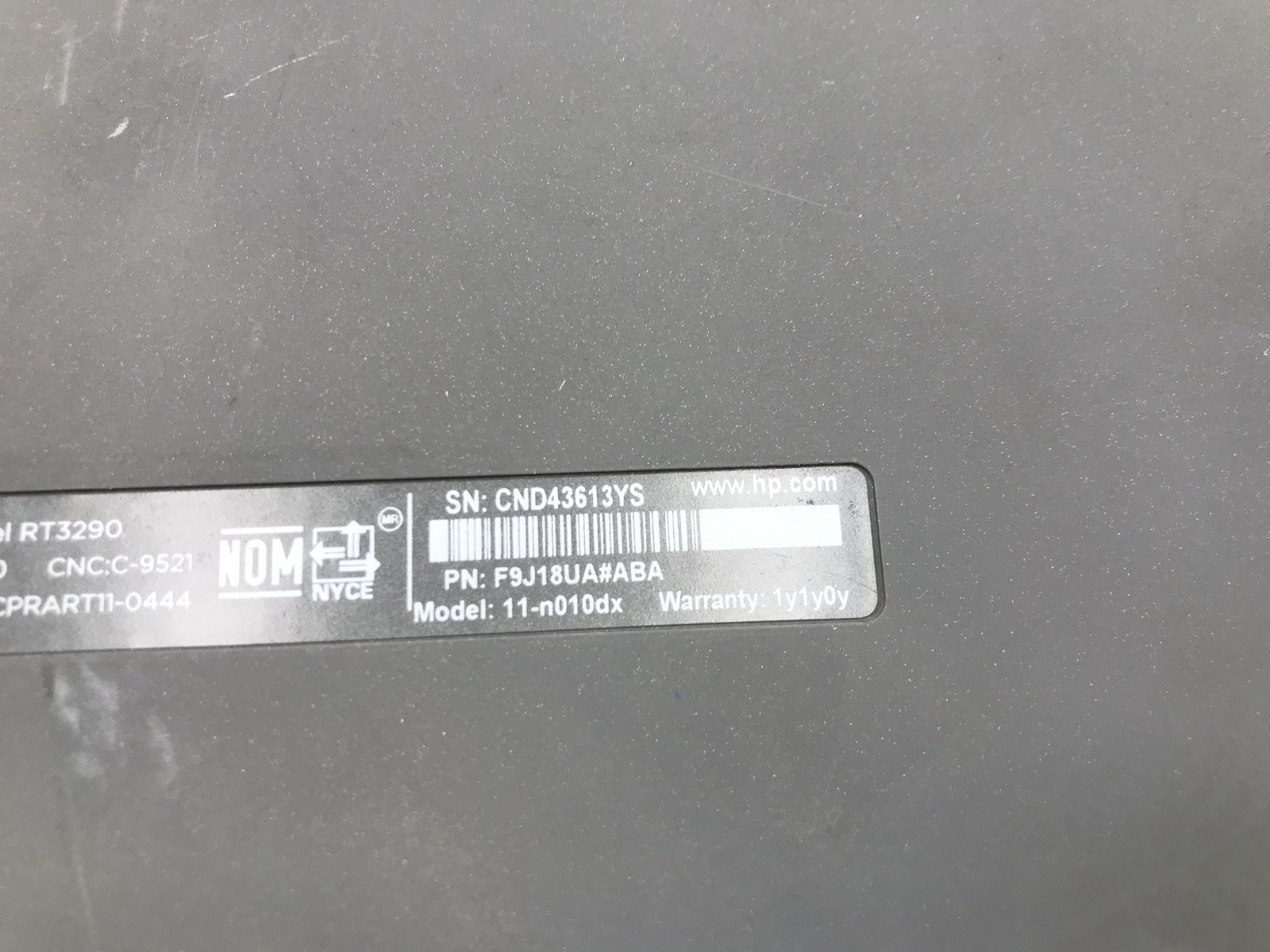 HP PAVILION 11 N010DX – FOR PARTS/REPAIR – INTEL PENTIUM N3520 – NO RAM -READ-BB