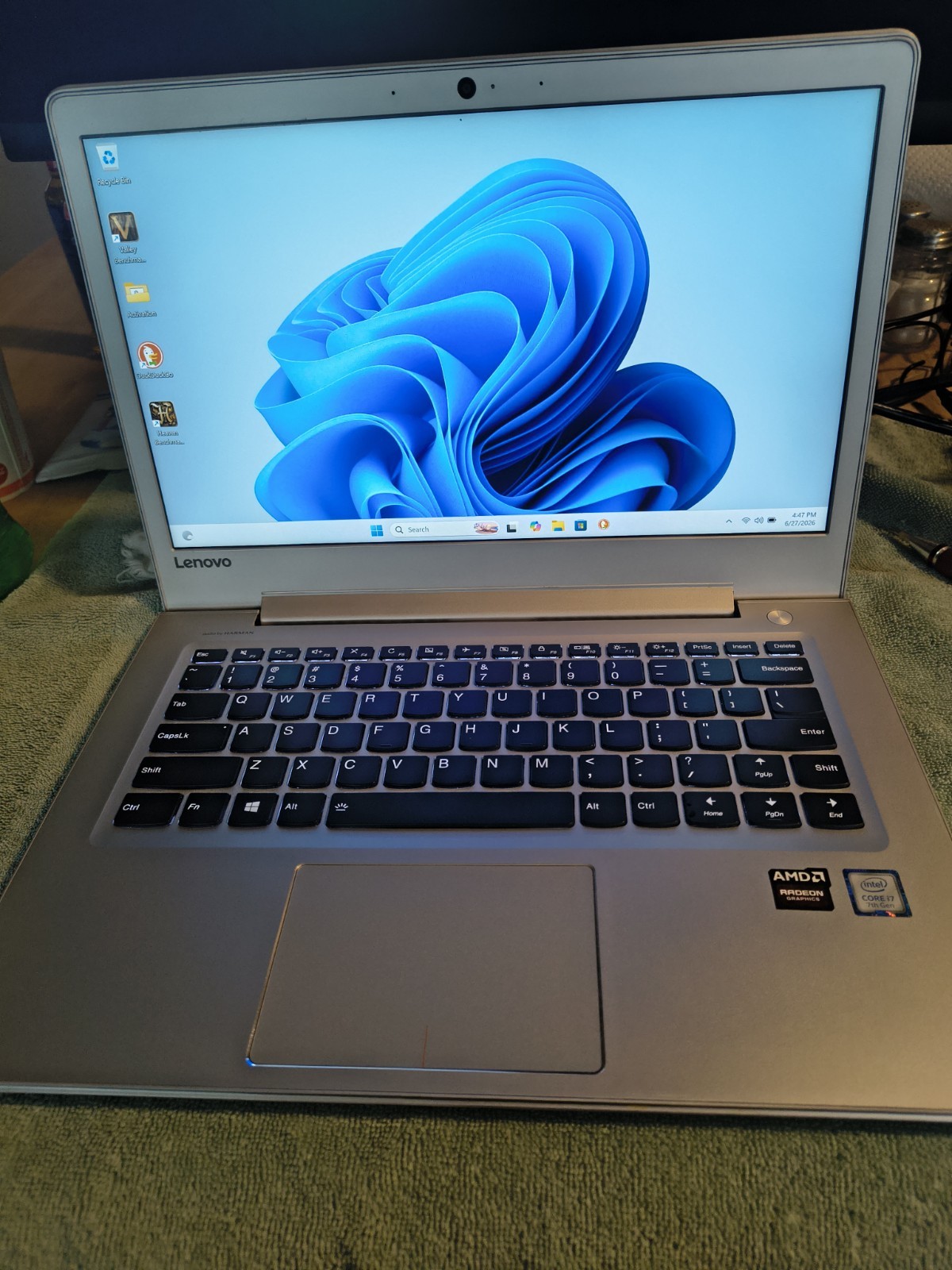 Lenovo IdeaPad 510S-15IKB Gaming Laptop Intel i7 7500u 16gb Ddr4 256SSD Win11Pro