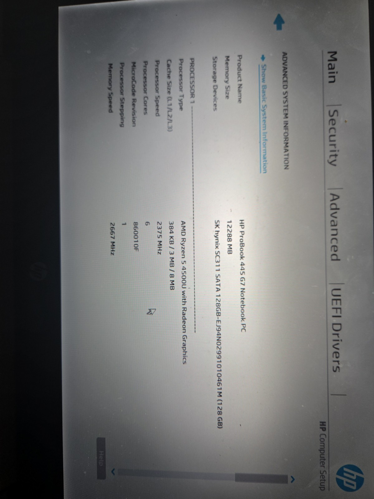 HP ProBook 445 G7 AMD RYZEN 5 4500U 2.38GHZ 12GB 120GB