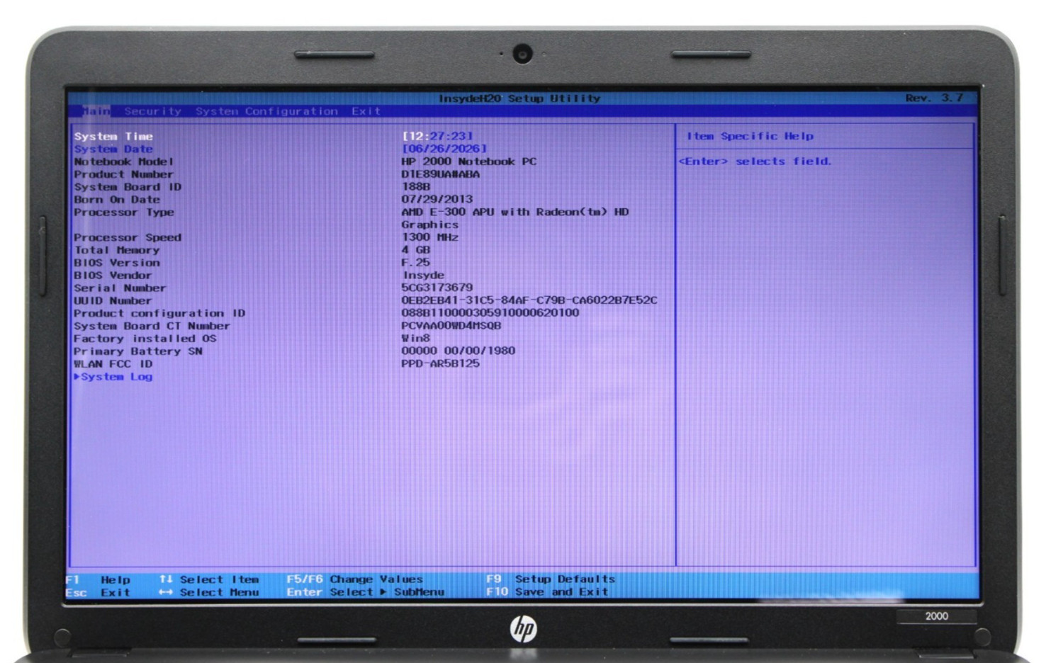 HP 2000 AMD E2-1800@1.70GHz 4GB DDR3 NO STORAGE OR OS *USED/TESTED*