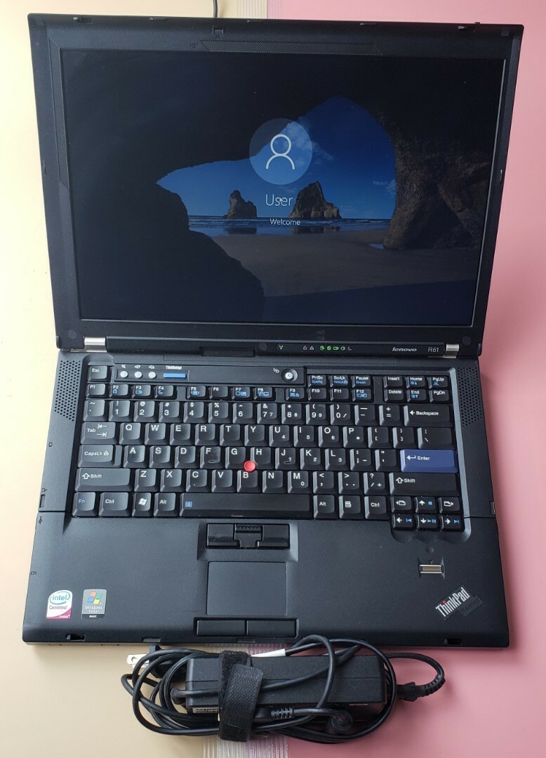 LENOVO THINKPAD R61 14″ Intel Core 2 Duo 1.8GHz 4GB RAM 160GB HDD WIFI WIN 10