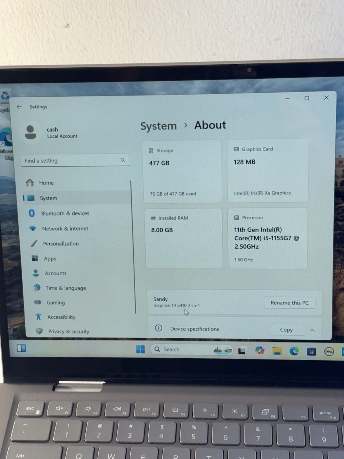 Dell Inspiron 5410 2-in-1 14″ i5 1155G7 -512GB SSD 8GB RAM Window 11 Touchscreen
